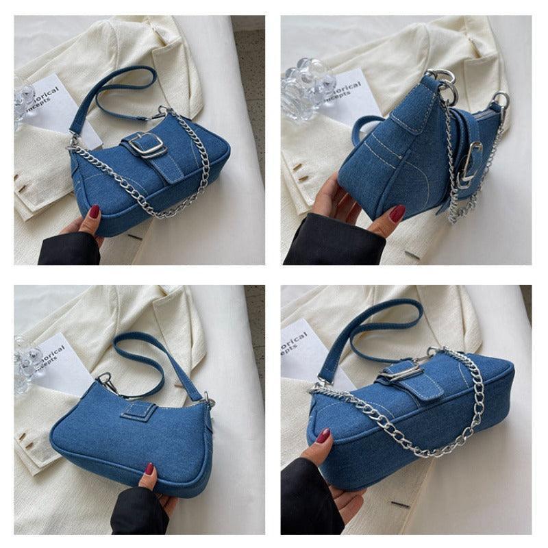 Denim Shoulder Chains Crossbody Small Handbag