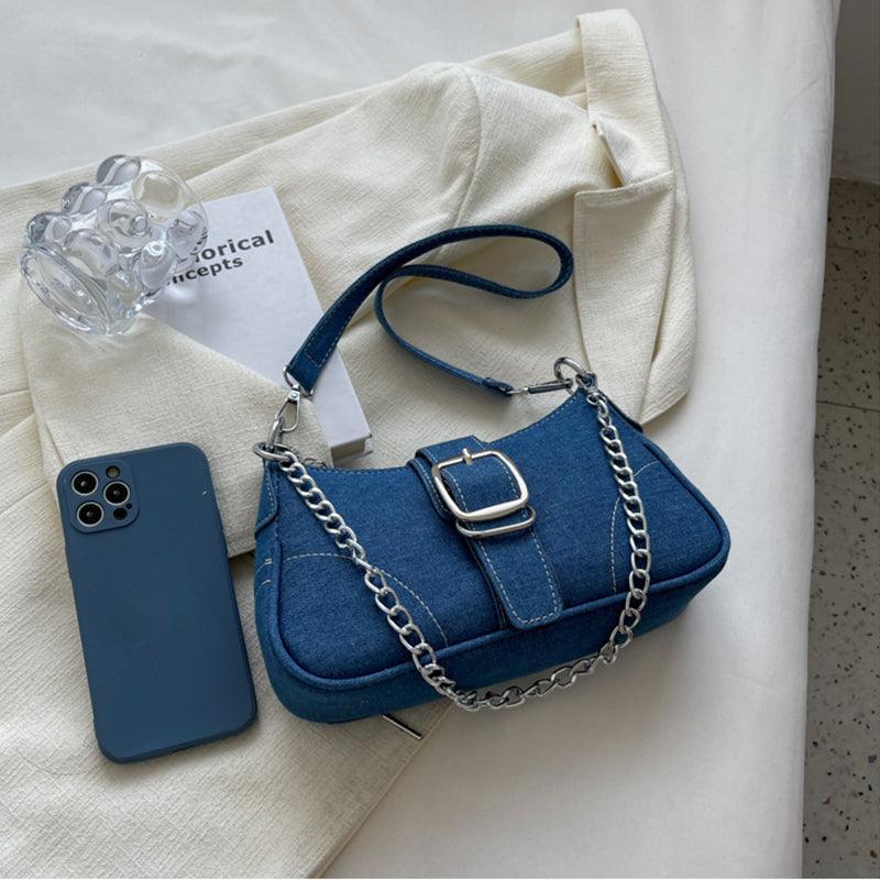 Denim Shoulder Chains Crossbody Small Handbag
