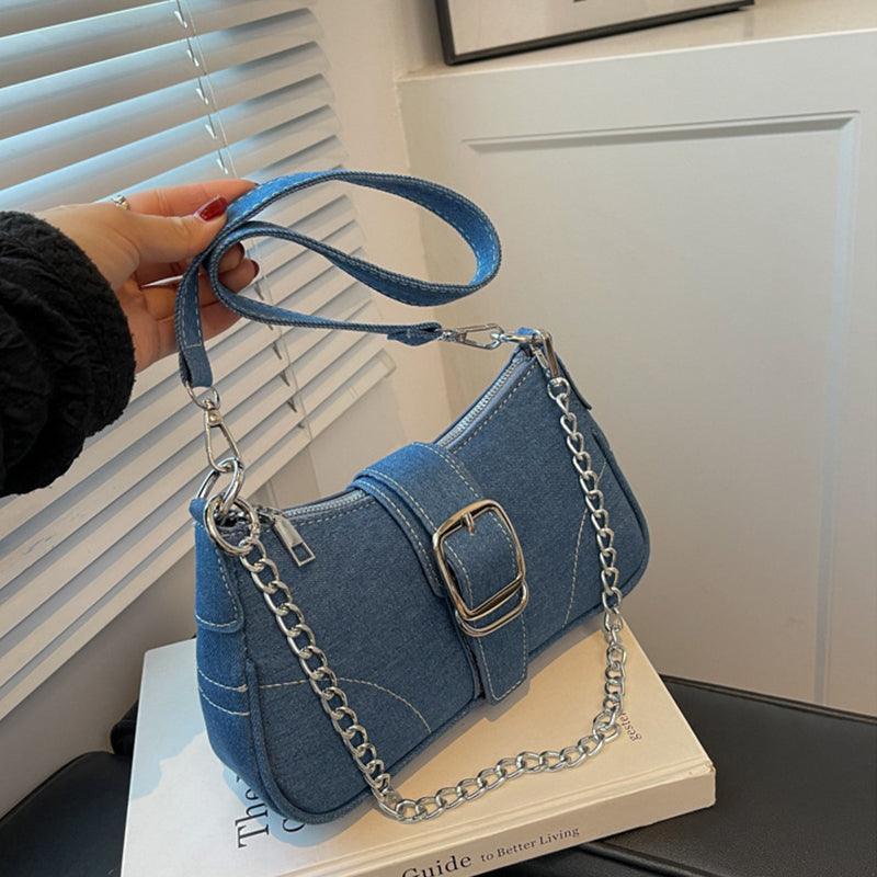 Denim Shoulder Chains Crossbody Small Handbag