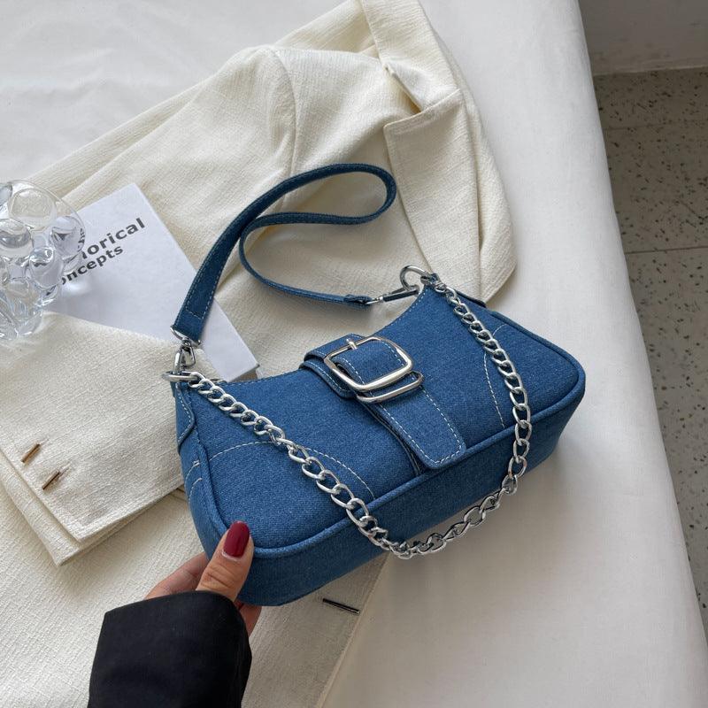 Denim Shoulder Chains Crossbody Small Handbag