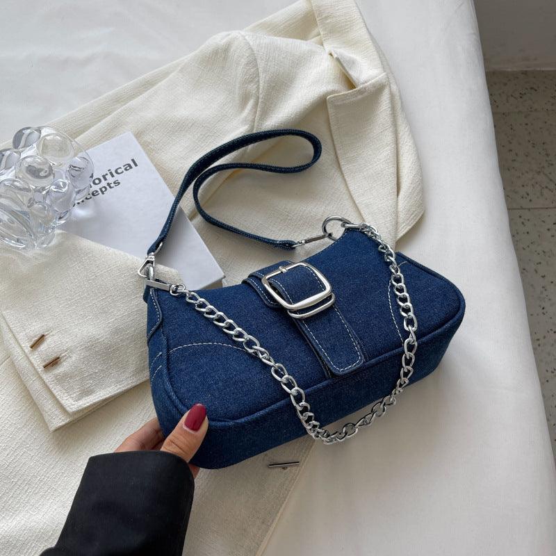 Denim Shoulder Chains Crossbody Small Handbag