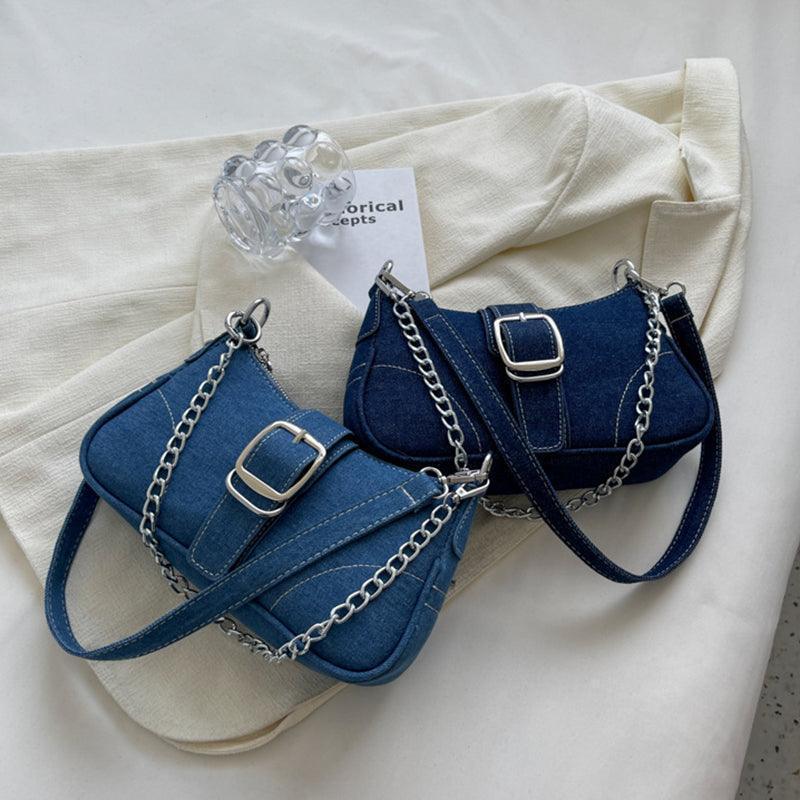 Denim Shoulder Chains Crossbody Small Handbag