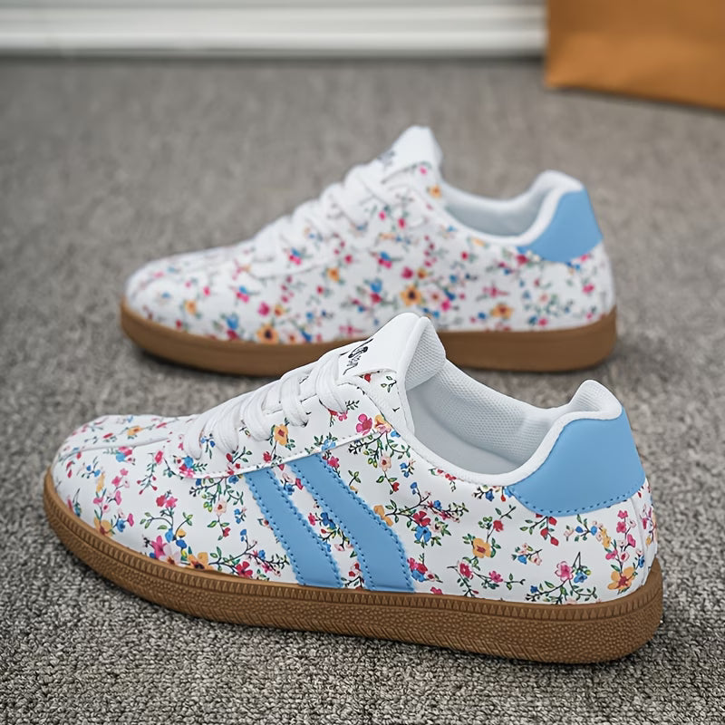 Floral Print Women's Road Runners – Breathable, Lightweight & Flat Sole Comfort
