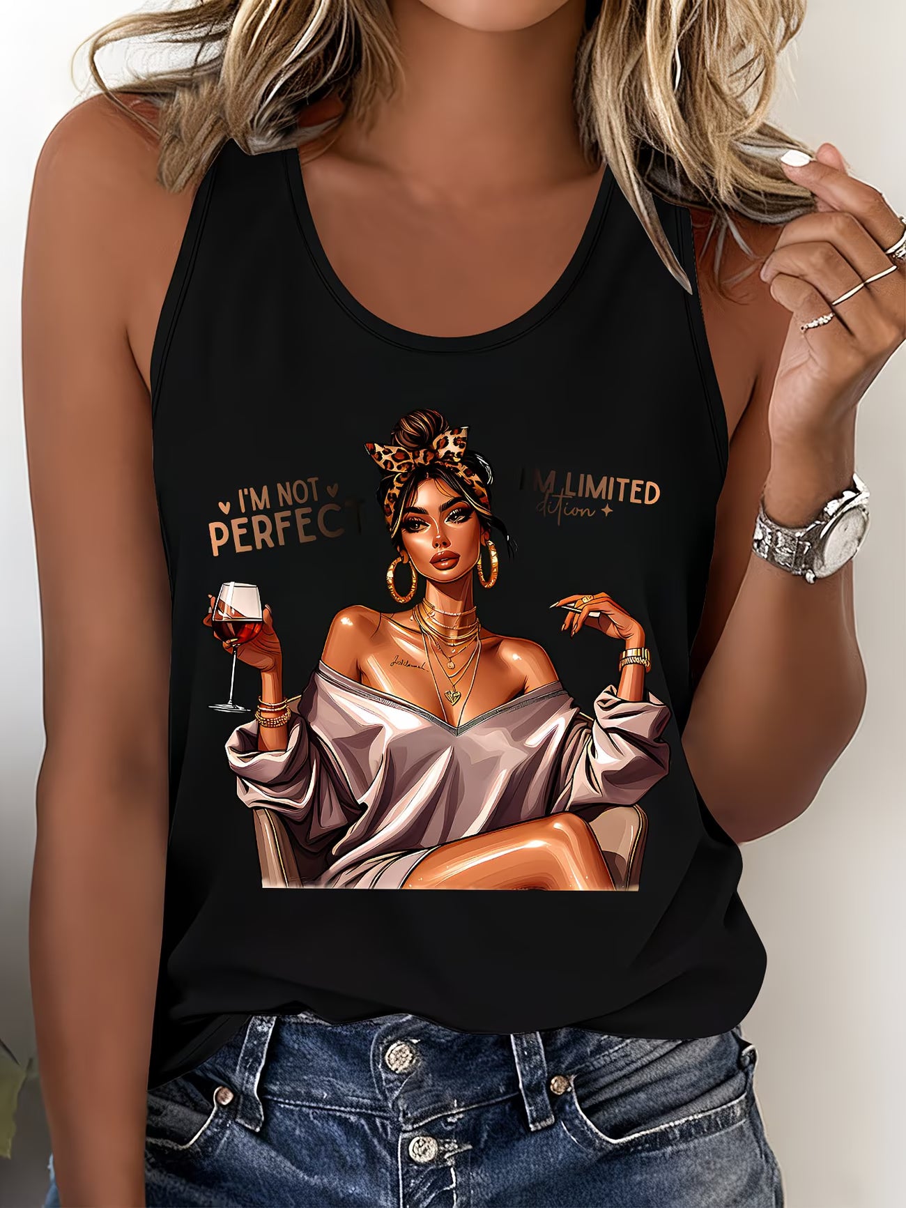 Printed Sleeveless Vest Top