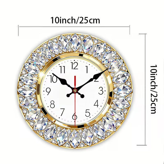 1pc Modern Luxury Crystal-Themed Wall Clock