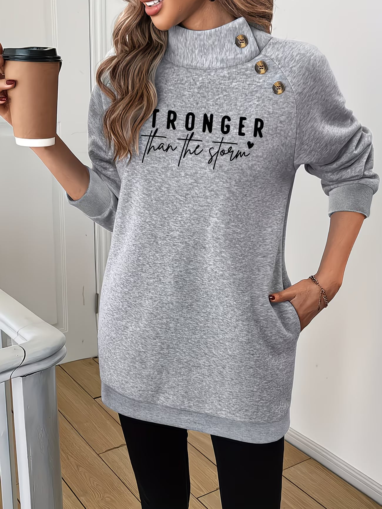 Fashionable High-Neck Sweatshirt