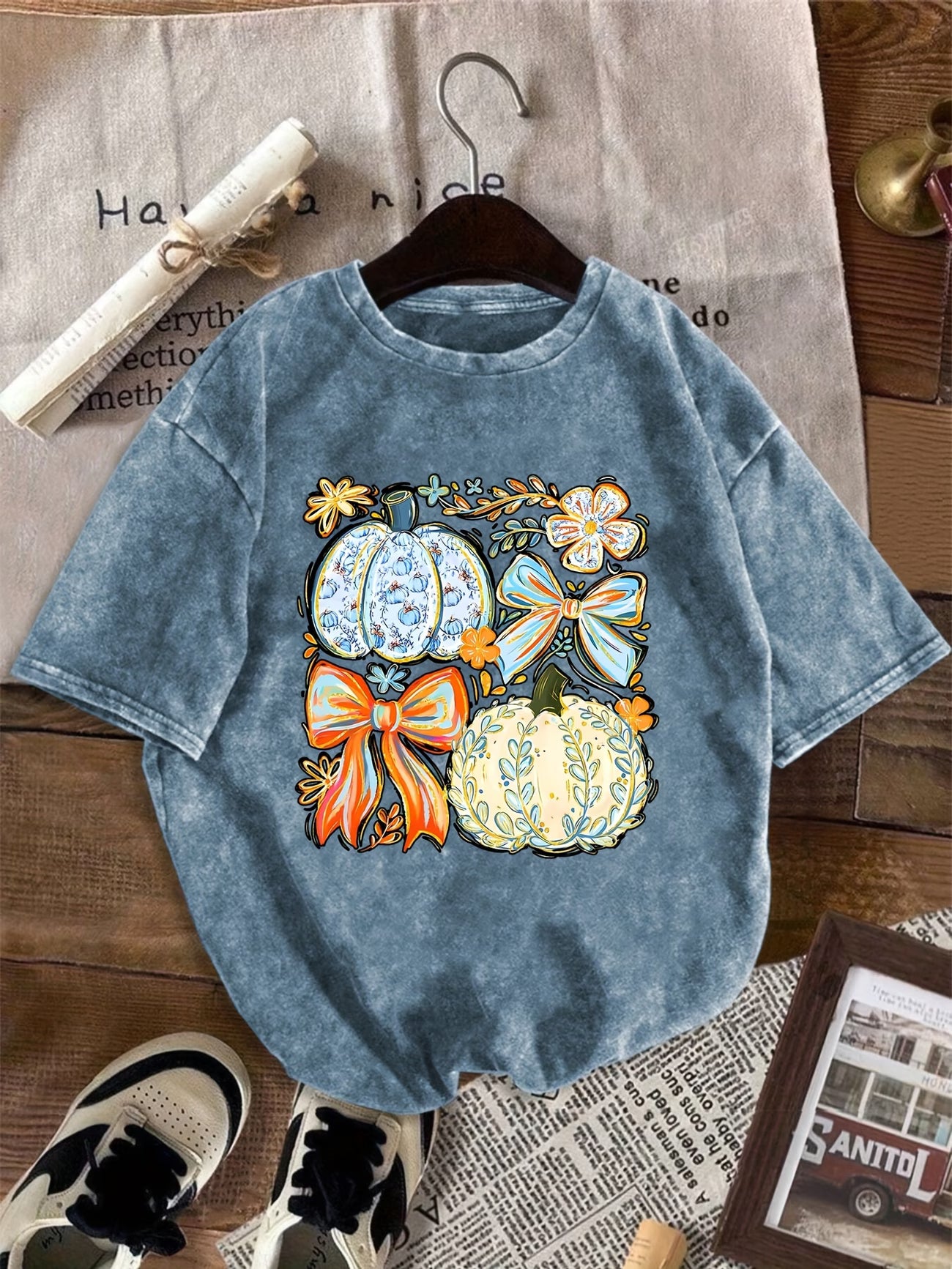 Millennium Pumpkin Graphic Print Top