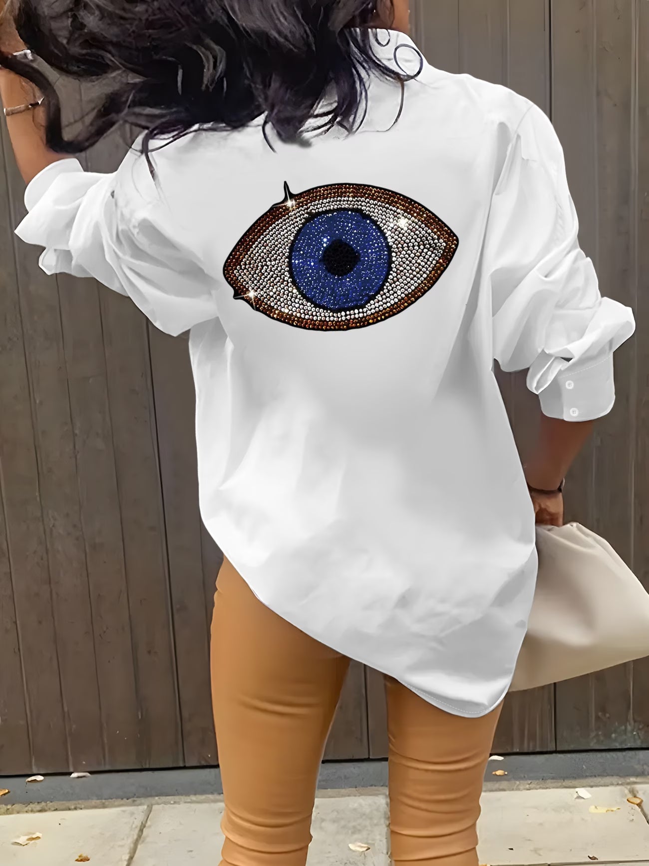 Women'S Shirt with Geometric Eye Print