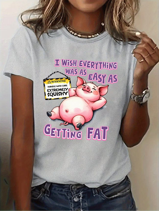 Funny "I Wish Everything Was As Easy As Getting " Pig T-Shirt