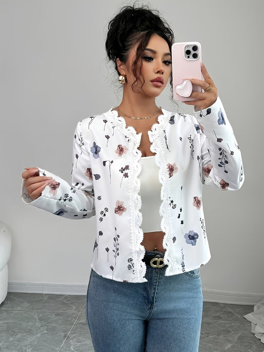 Floral Lace Patchwork Longline Coat