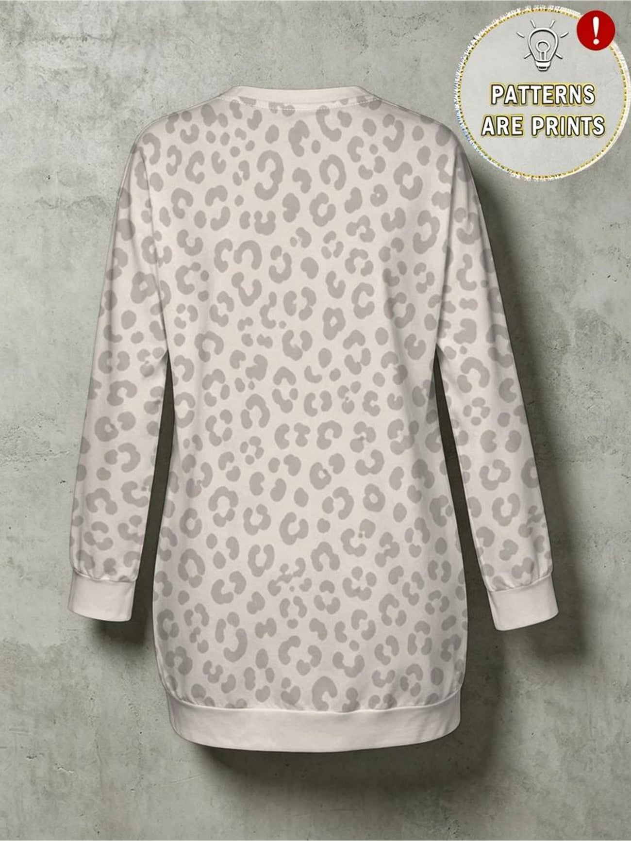 Light Grey Leopard Print Loose Sweatshirt