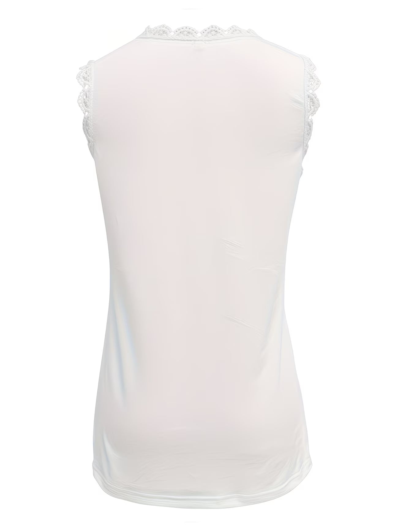 Floral Lace Sleeveless Vest Top — White
