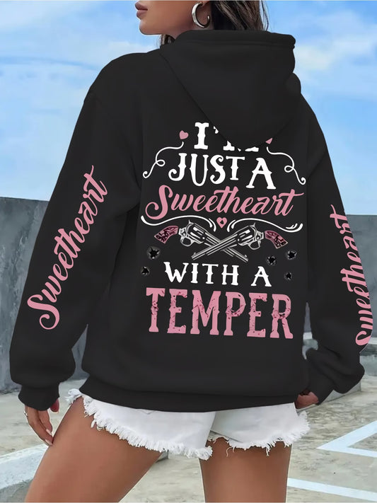 Women's "A with a Temper" Letter Print Sweater
