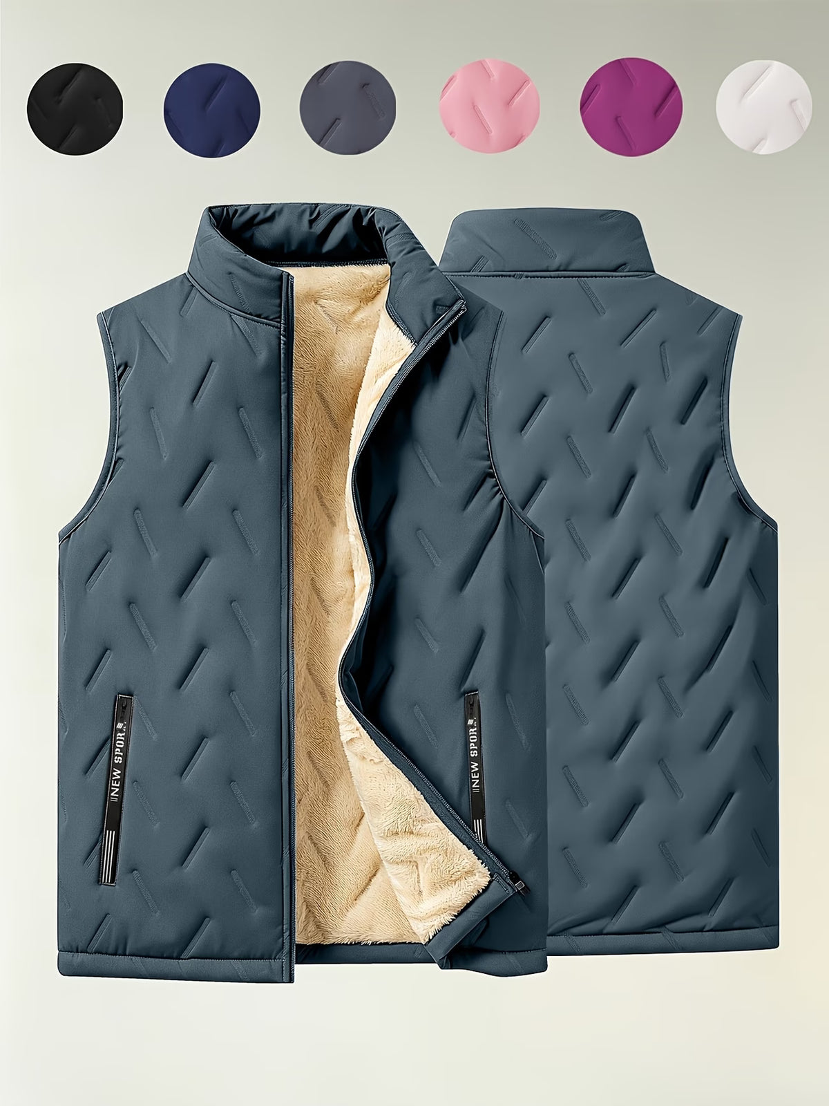 Women's Fleece-Lined Stand Collar Gilet