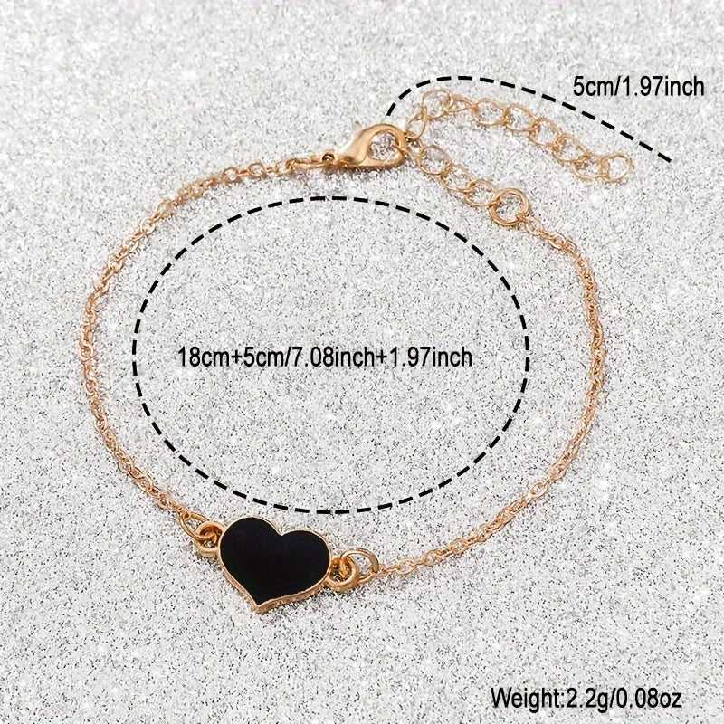 2pcs Women's Heart-Shaped Quartz Watch & Bracelet Set
