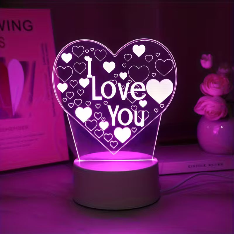Pink Light Loveyou 3D Night Light,