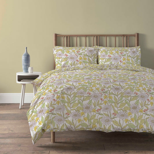 Elinor Lilac Duvet Cover Set Super Soft Floral Printed Bedding