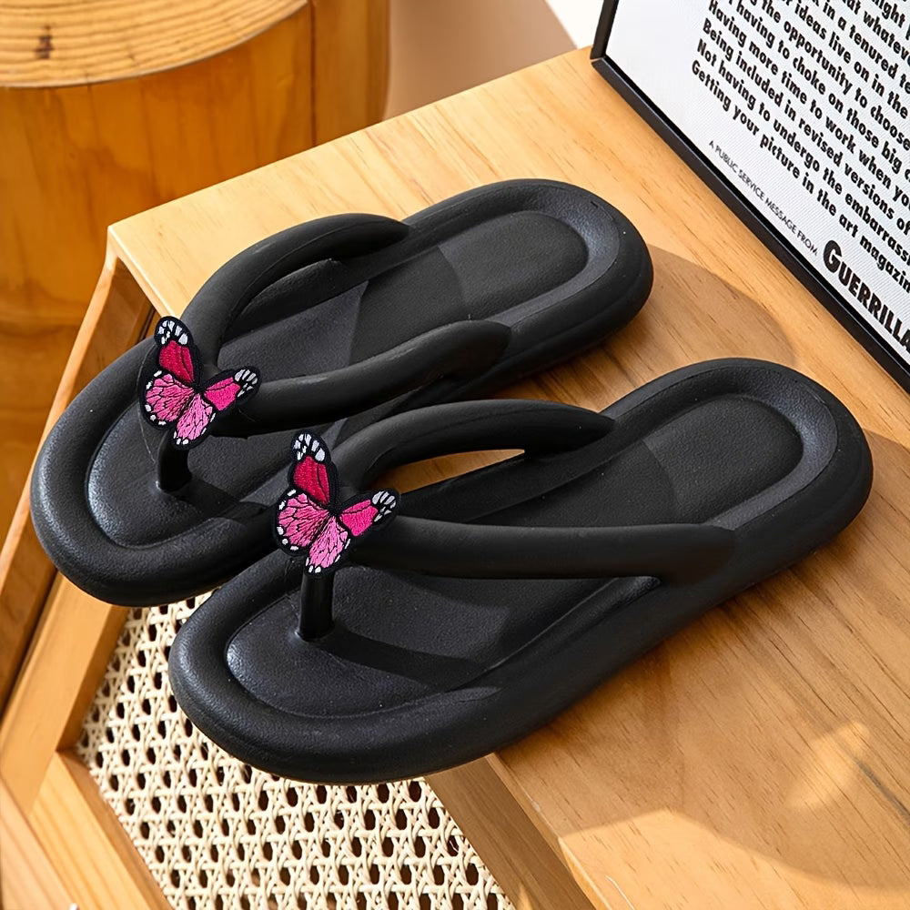 Women's Zigzag Clip-Toe Butterfly Slippers