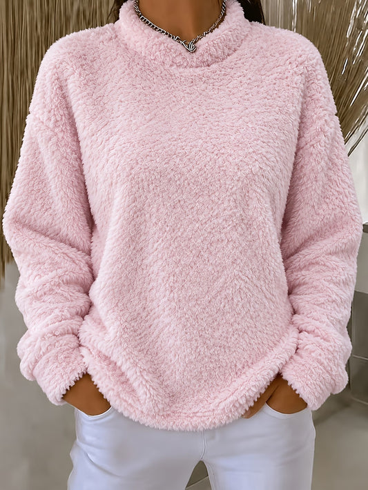 Women's Plush High-Neck Pullover Sweater