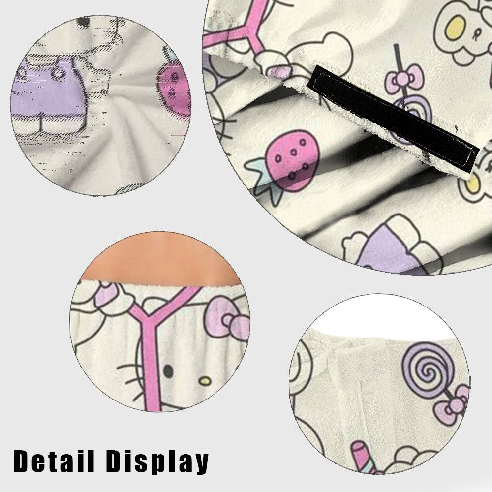 Sanrio Hello Kitty Bath Dress & Hair Drying Cap – Super Soft Quick-Dry Bathrobe