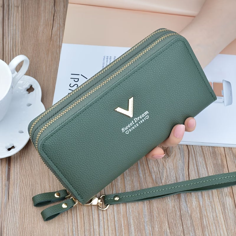 Women's Fashionable Coin Purse – Dual Zipper Wallet with Multi-Card Slots