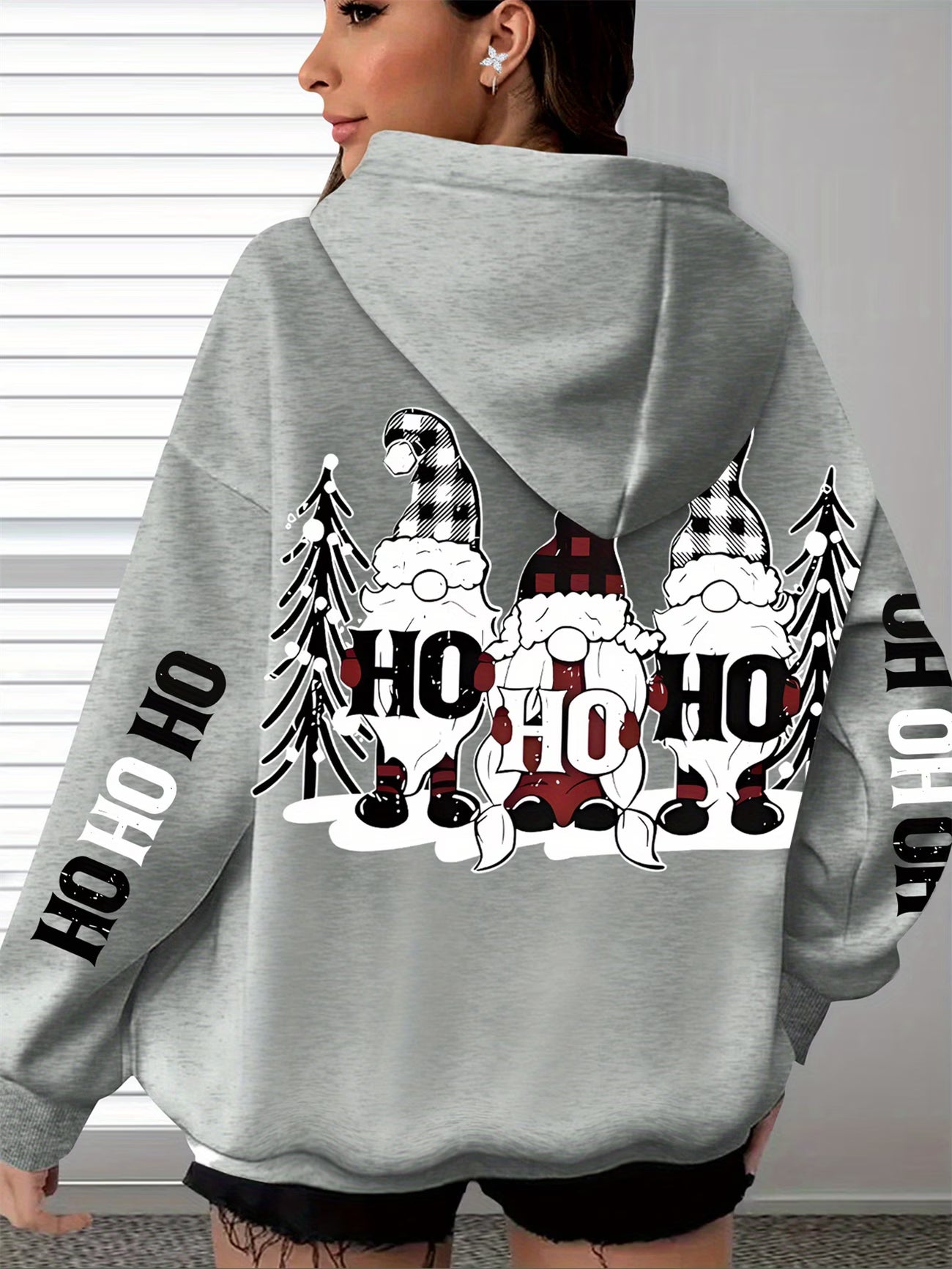 Women's Christmas Snowman Letter Print Hoodie