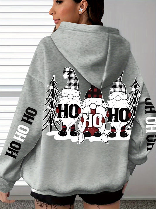 Women's Christmas Snowman Letter Print Hoodie