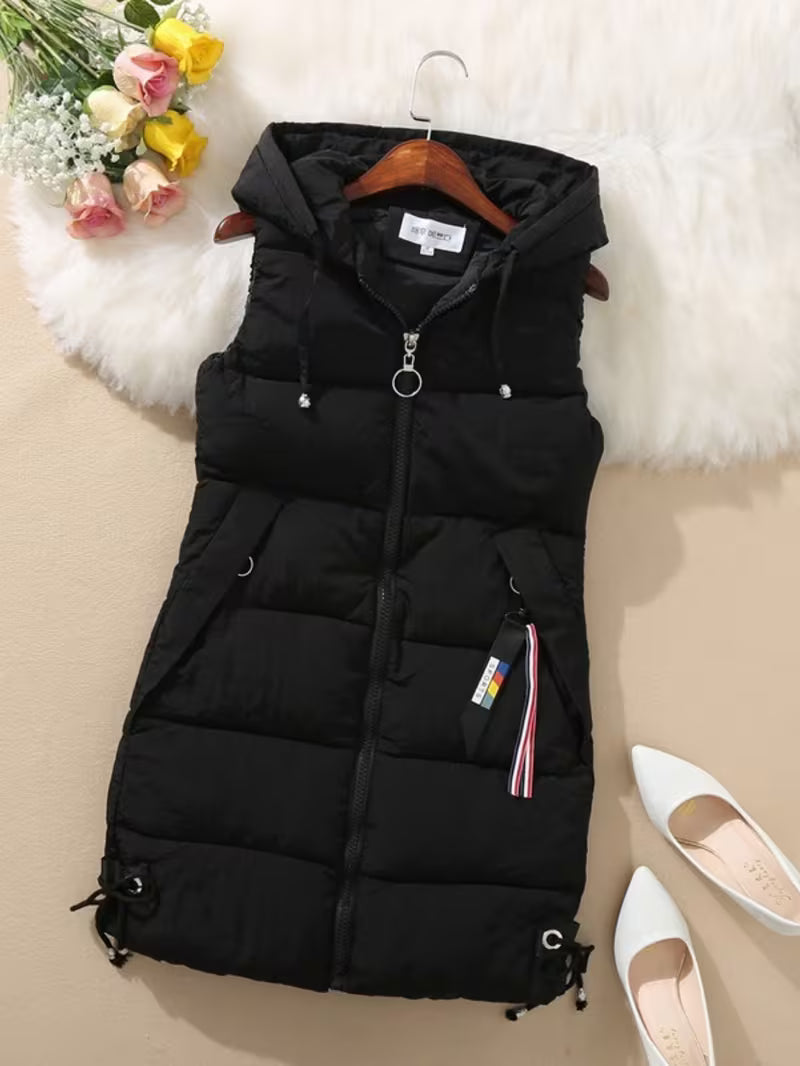 Elegant Sleeveless Vest Women's Elegant Sleeveless Long Vest - Winter Warm Coat
