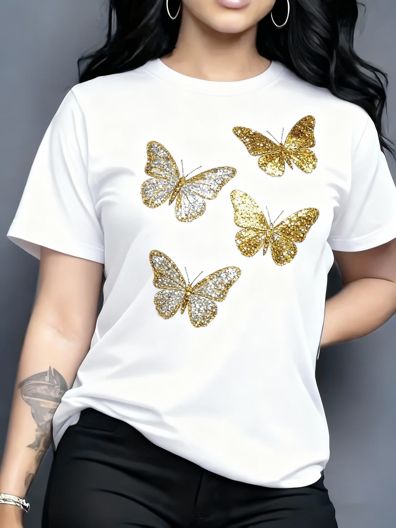 Casual Butterfly Short-sleeved T-shirt