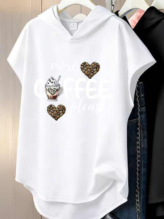 Women's Y2K 'COFFEE' Heart Print Hooded Sportswear — Loose Fit