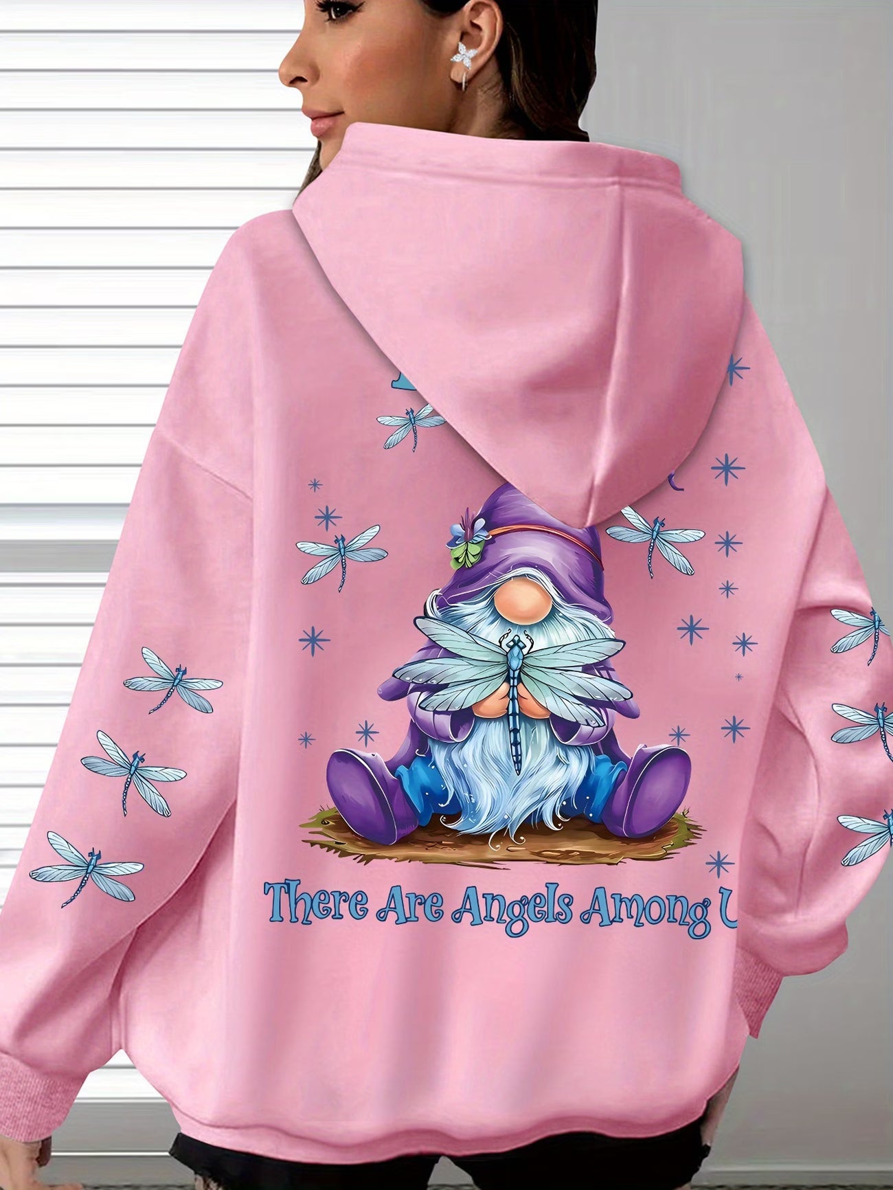 Women's Dwarf & Dragonfly Print Hoodie
