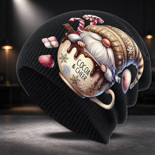 Christmas Cocoa Gnome Print Unisex Beanie