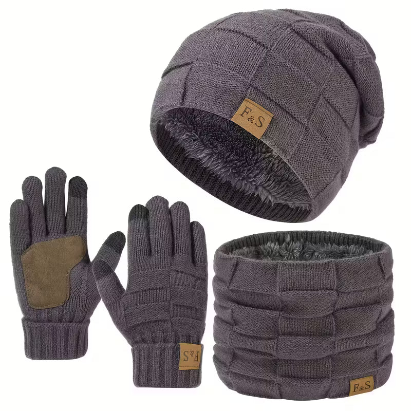 3pcs Fleece Winter Set for Men & Women