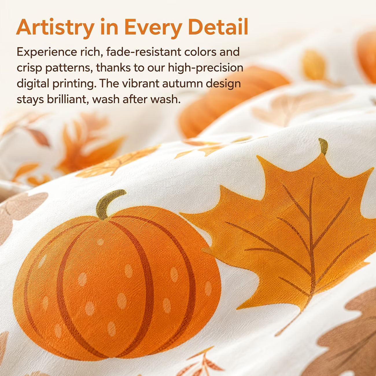 Halloween Pumpkin Print Duvet Cover Set – 3pcs, Double-Sided Design (Inserts Not Included)