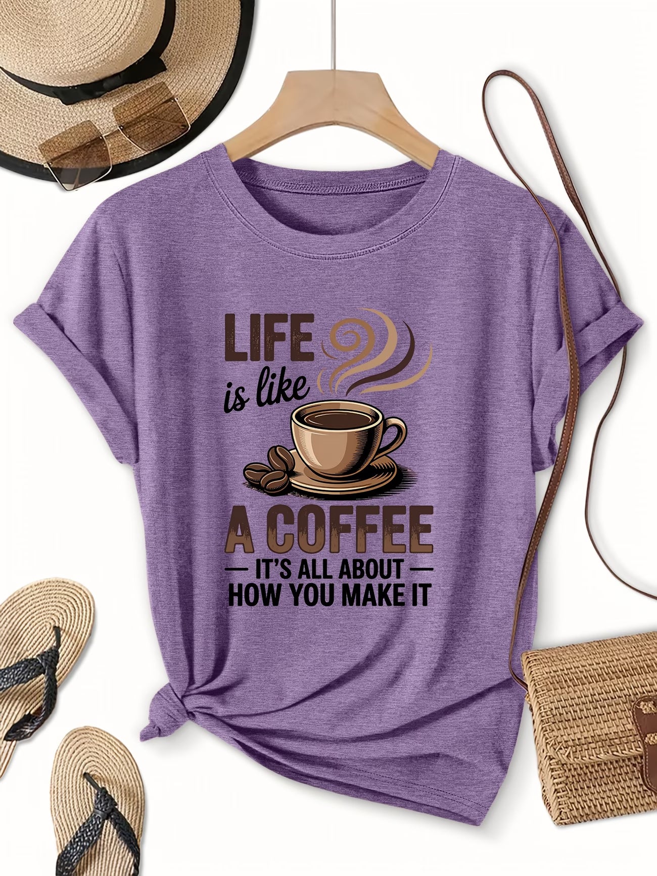 Women's Funny Coffee Cup Graphic Tee | Short-Sleeve T-Shirt
