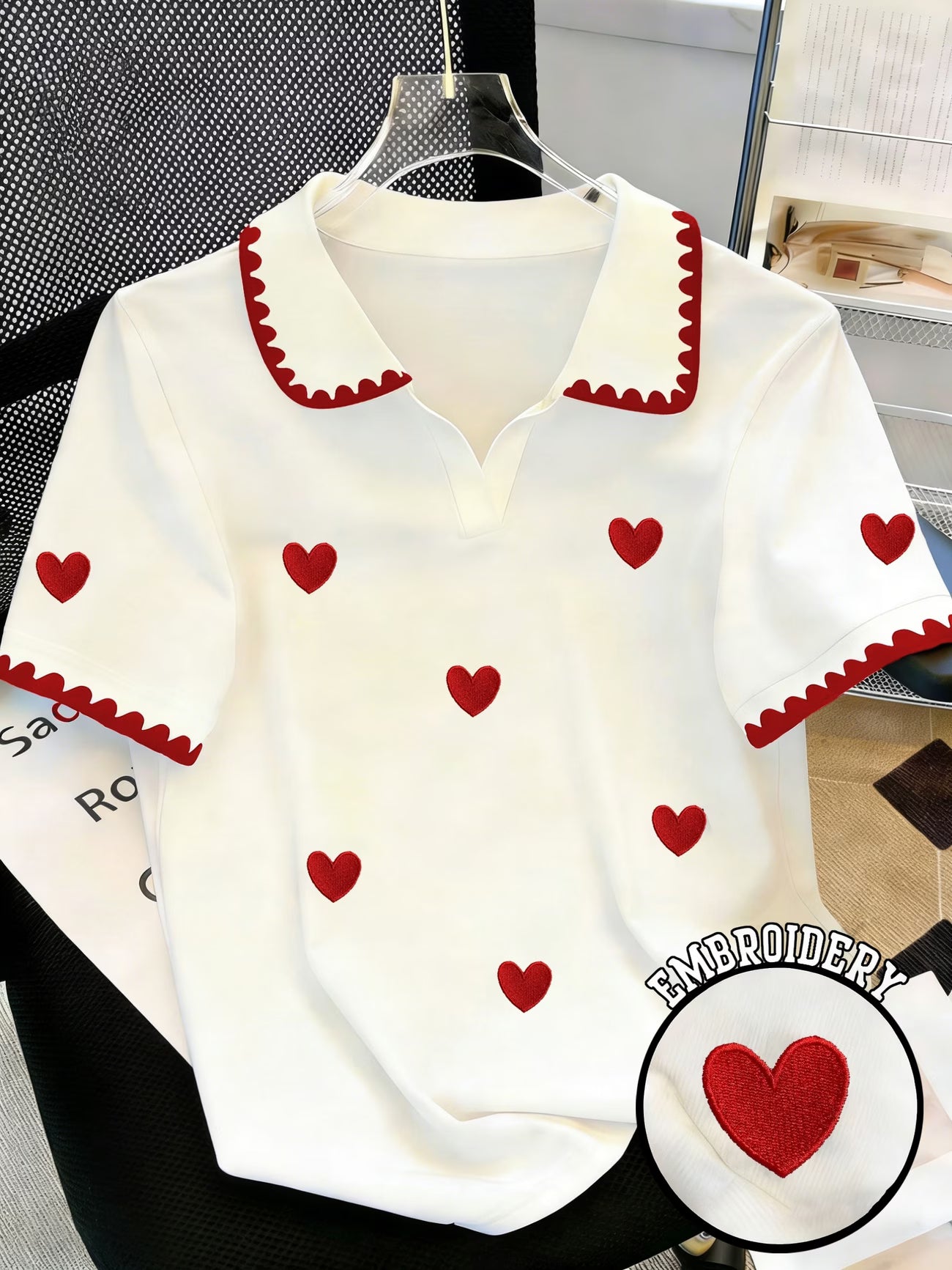 Sweetheart Embroidery Polo Shirt