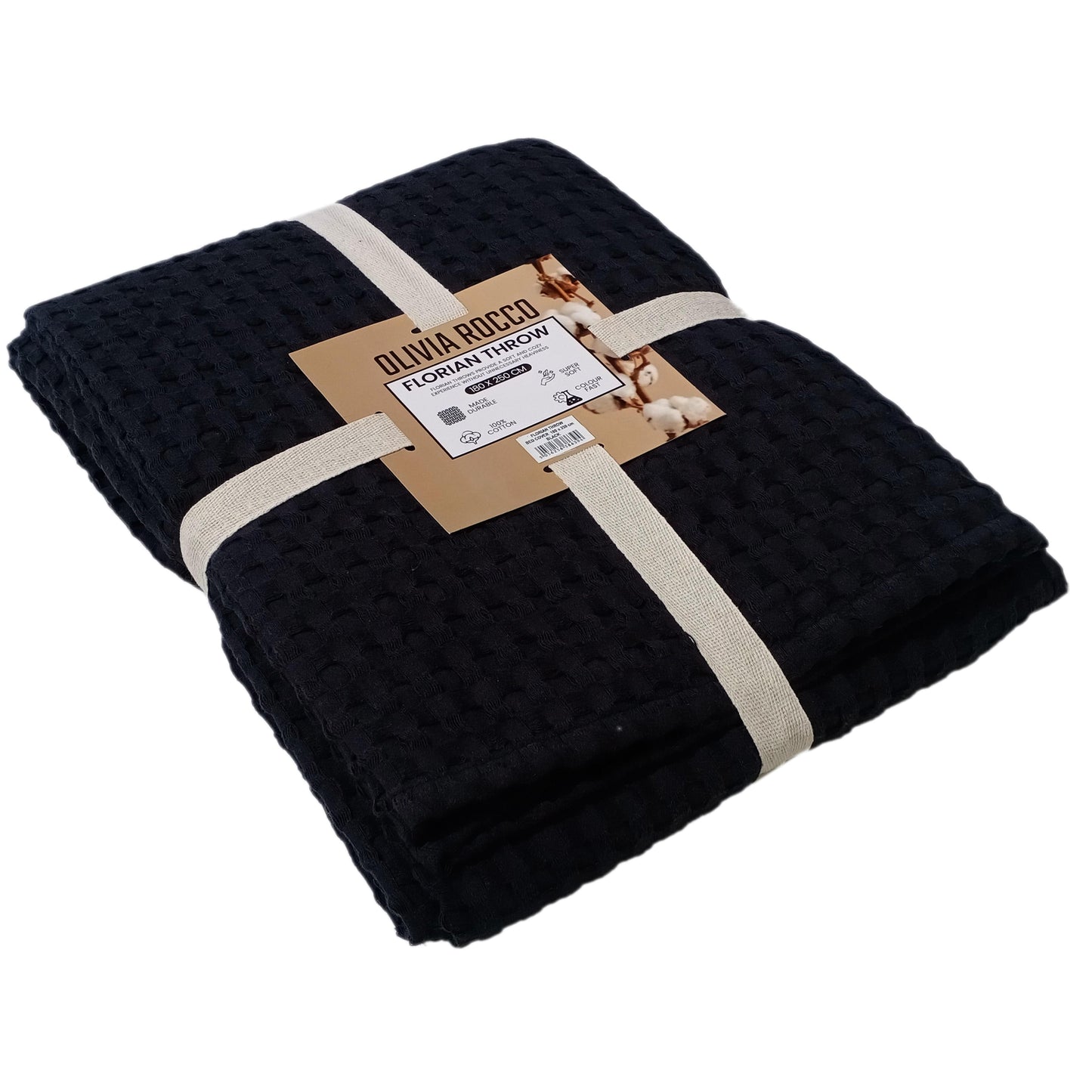Florian Checked Throw Blanket Black Bedspread for Sofas Armchairs Sofa Settee Couch Beds & Couches