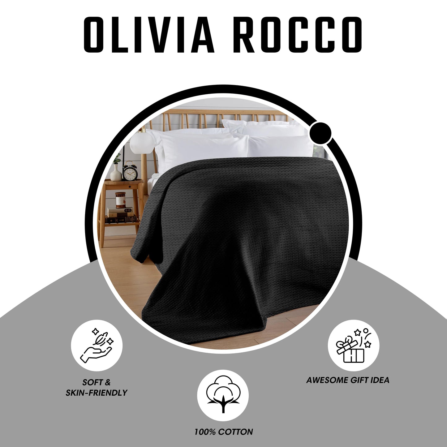 Florian Checked Throw Blanket Black Bedspread for Sofas Armchairs Sofa Settee Couch Beds & Couches