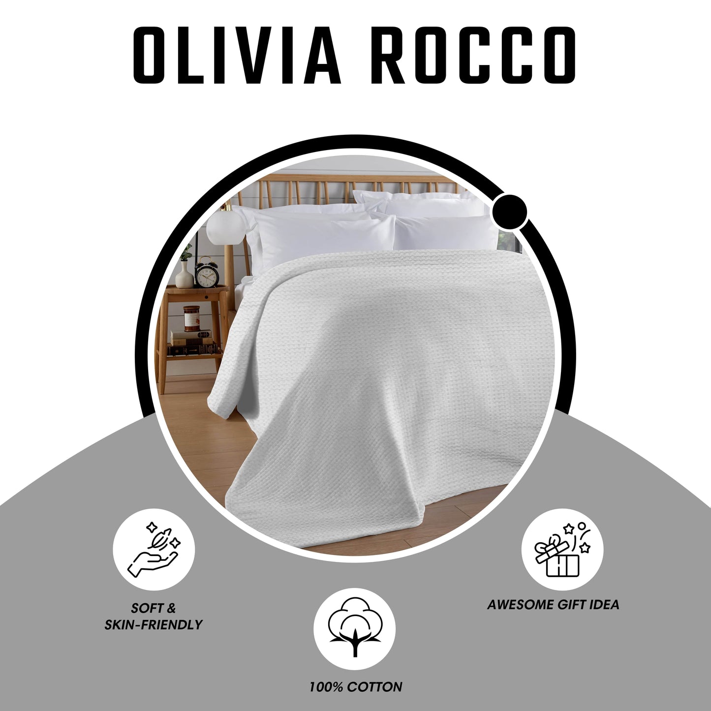 Florian Checked Throw Blanket White Bedspread for Sofas Armchairs Sofa Settee Couch Beds & Couches
