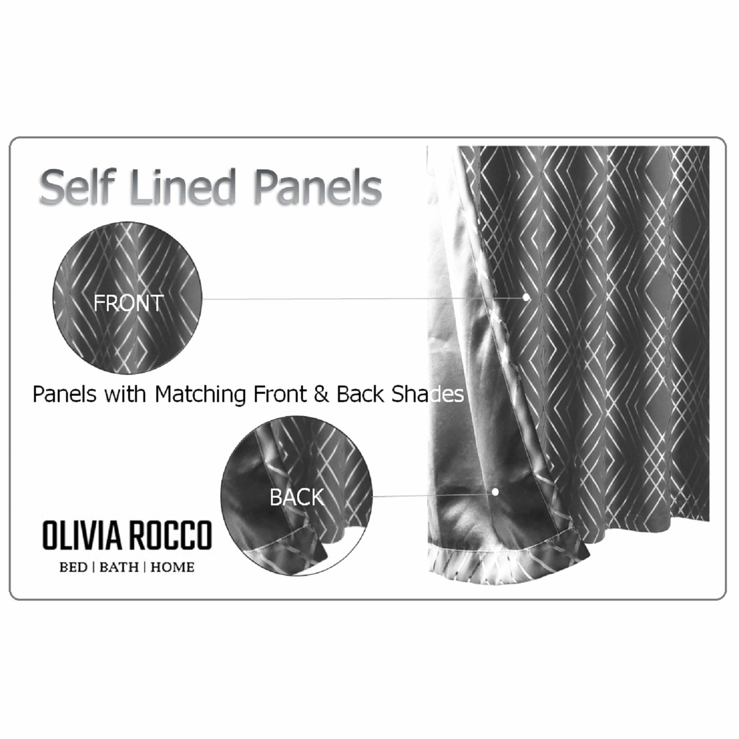 Geometric Silver Sparkle Blackout Curtains Soft Thermal Insulated Eyelet Ring Top Living Room & Bedroom Drapes