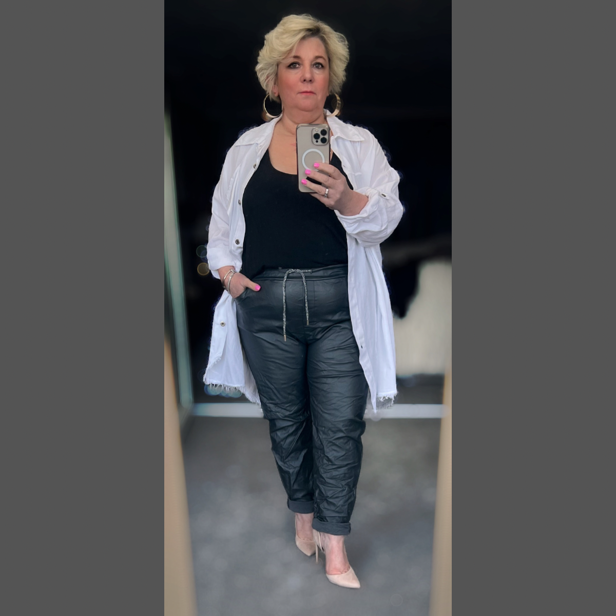 FAUX LEATHER VERY STRETCHY MAGIC TROUSERS / JEANS
