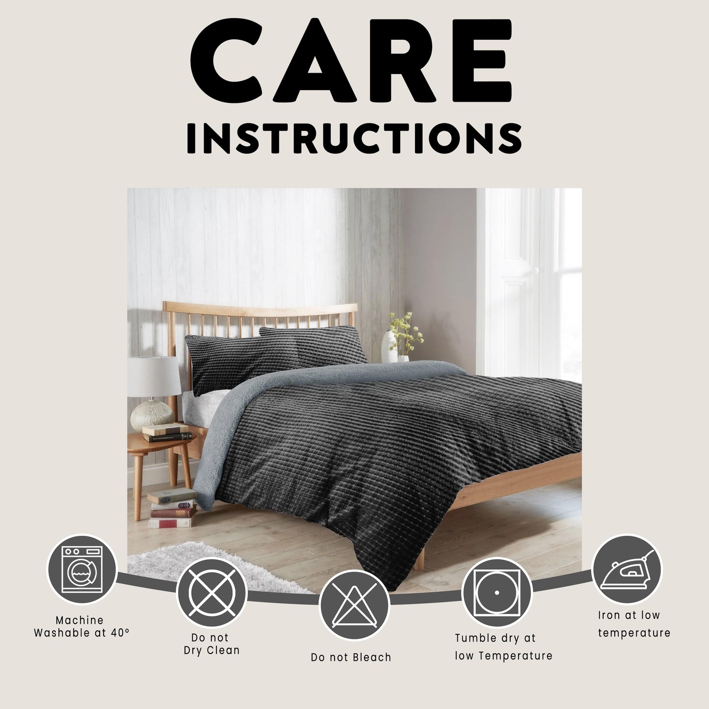 Maine Check Super Soft Fluffy Fleece Duvet Cover Set with Pillowcases Reversible Bedding for Winter Warmth
