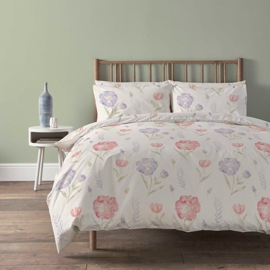 Meadow Natural Duvet Cover Set Super Soft Printed Floral Bedding