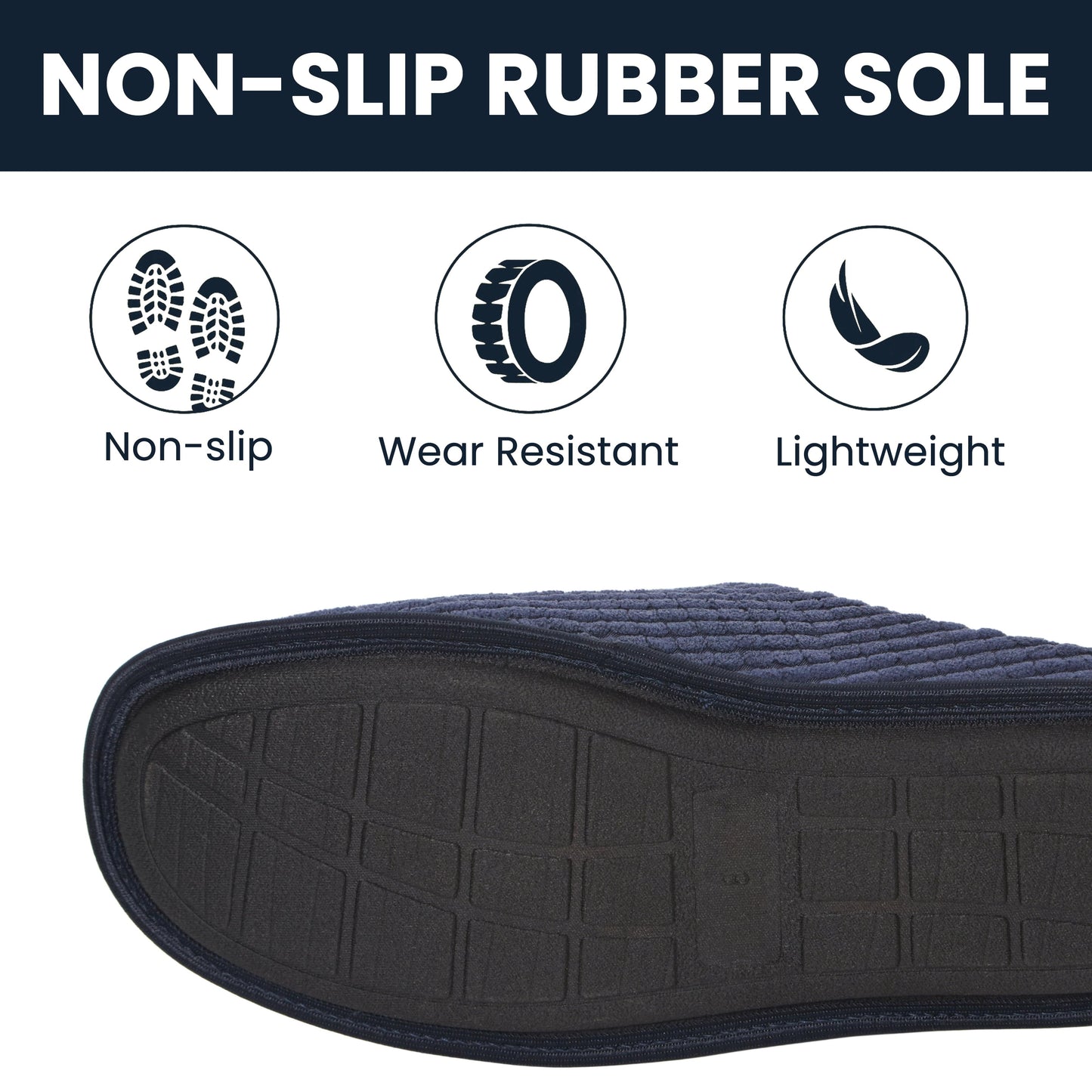 Sock Stack Men's Corduroy Slip On Indoor Slippers Non Slip Memory Foam Warm Thermal Lined Easy Care Slippers For Home Comfort