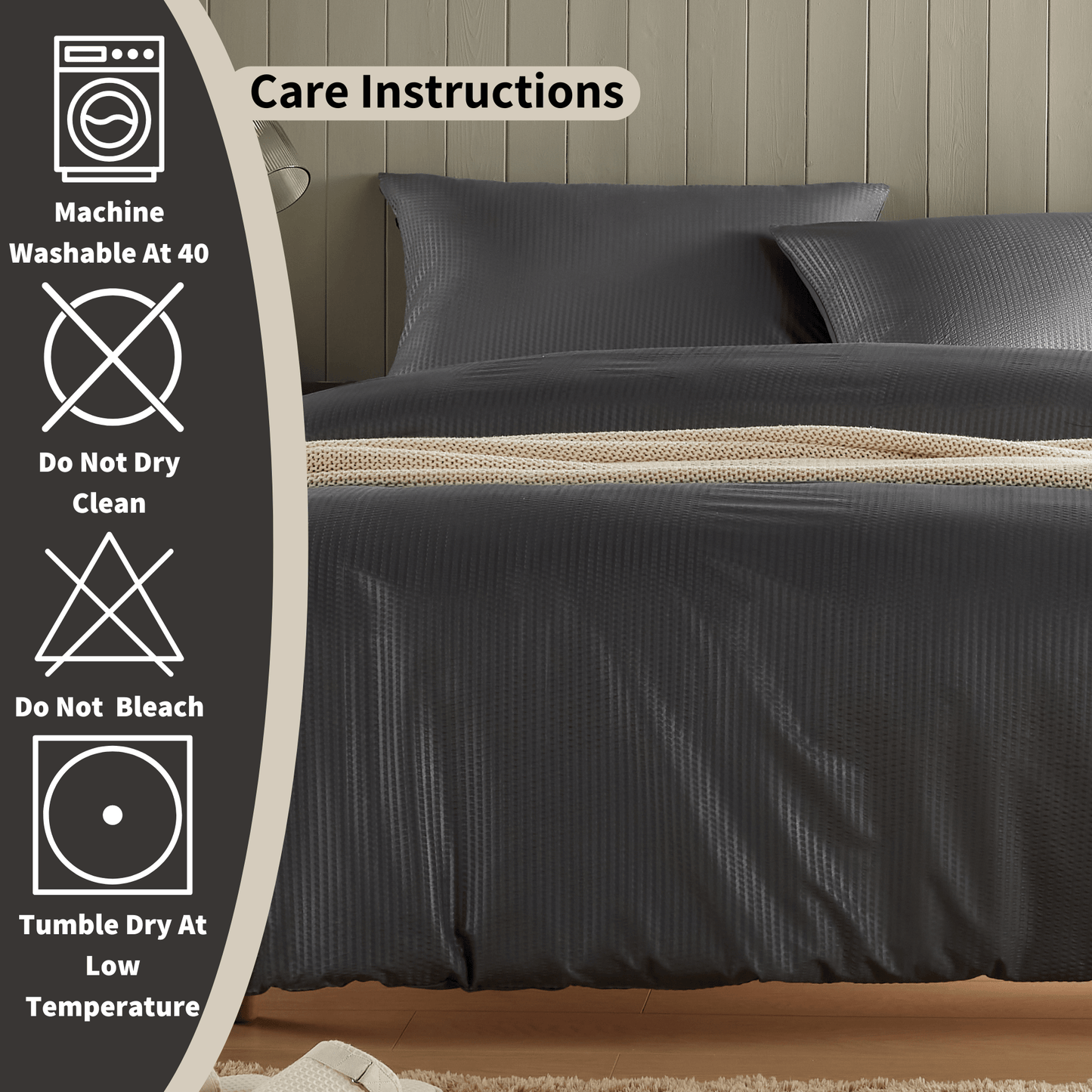 Monaco Seersucker Duvet Cover Set Super Soft Durable Bedding