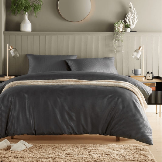 Monaco Seersucker Duvet Cover Set Super Soft Durable Bedding