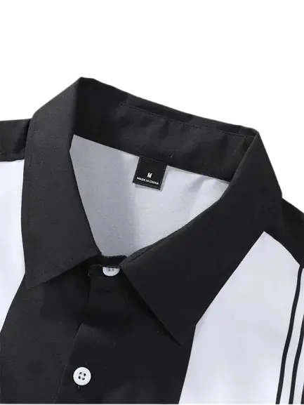Casual Striped Printed Button Up Shirts