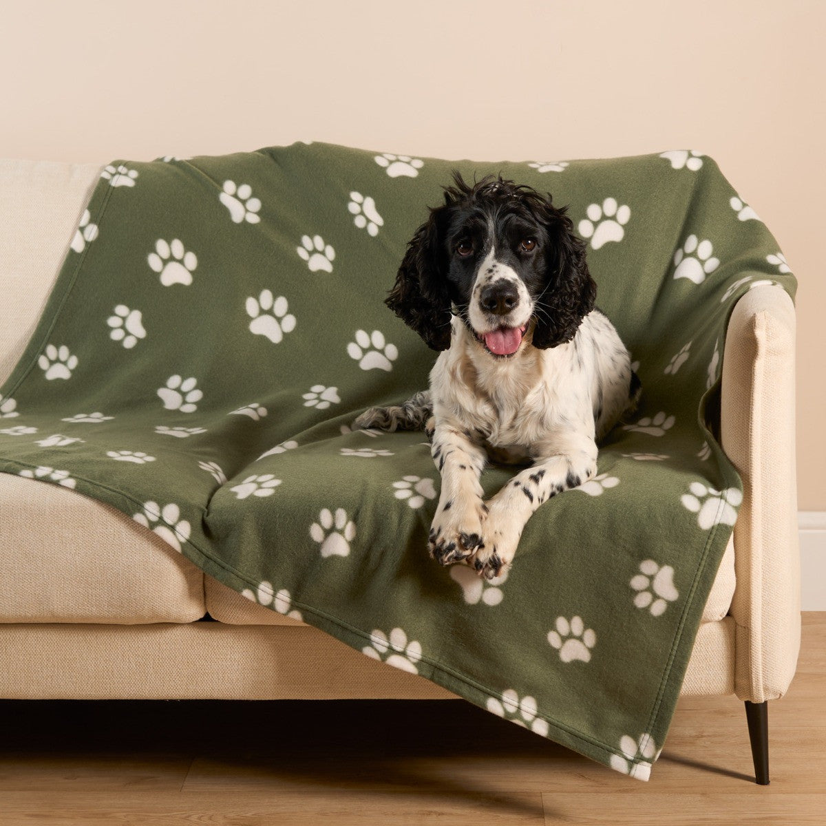 Pet Paw Print Fleece Throw