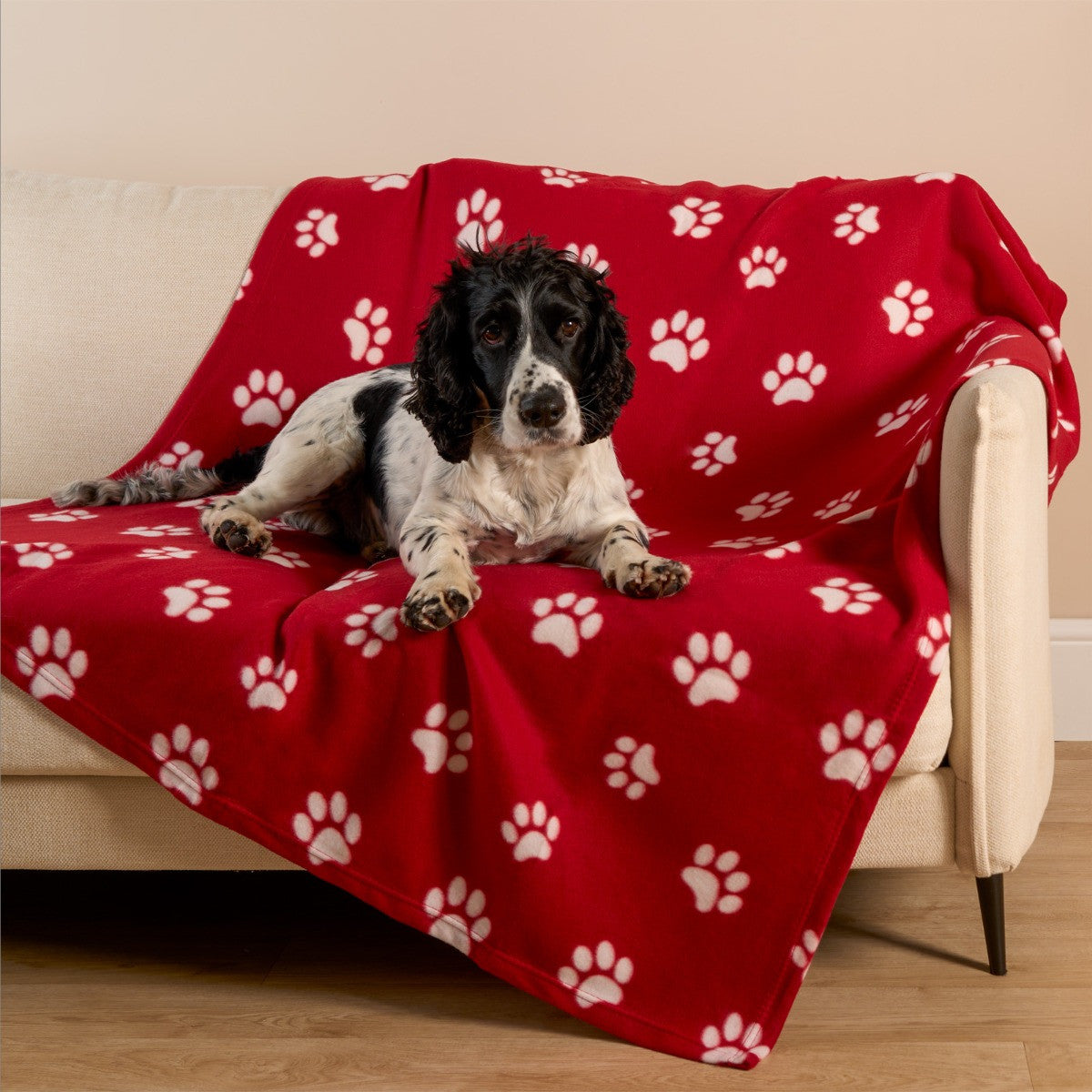 Pet Paw Print Fleece Throw