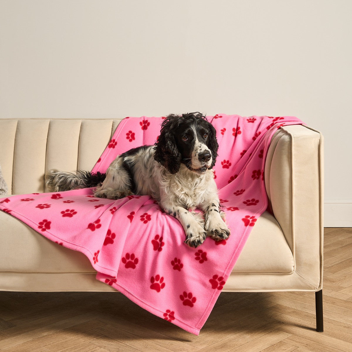 Pet Paw Print Fleece Throw